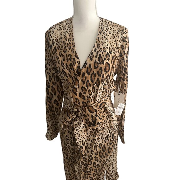 FRAME Leopard Print Button Belted Dress Size Small NEW NWT - Picture 2 of 9